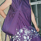 Šaty - Fialové vyšívané s ruksakom - 10749836_