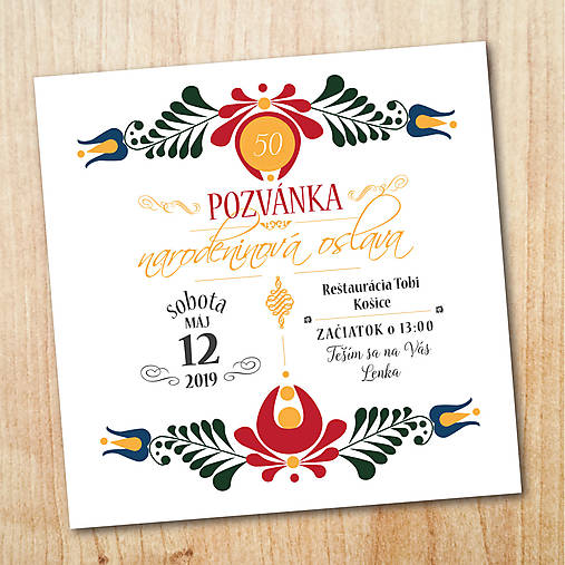 Papiernictvo - Narodeninová pozvánka - Folk  (Tlačená forma) - 10755236_