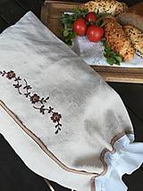 Úžitkový textil - Ľanové vrecko z ručne tkaného plátna - 10759714_