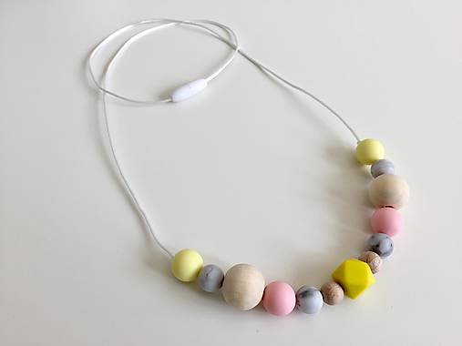 Detské doplnky - Náhrdelník (nielen) na kojenie "Marble Pastel" - 10759863_