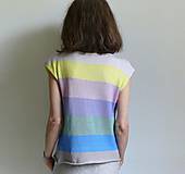Topy, tričká, tielka - pásikové pastelové tričko - 10758658_