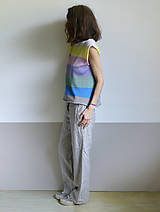 Topy, tričká, tielka - pásikové pastelové tričko - 10758659_