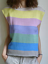 Topy, tričká, tielka - pásikové pastelové tričko - 10758660_