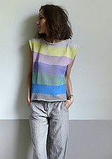 Topy, tričká, tielka - pásikové pastelové tričko - 10758662_