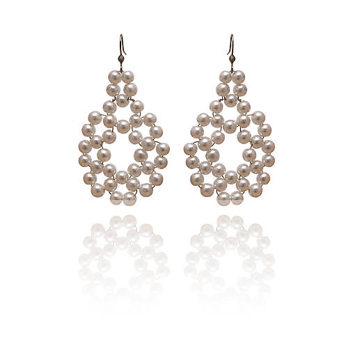 visiace perlové náušnice - big