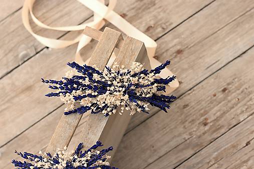 Opasky - Květinový opasok "Levandule s gypsophillou" konzervovaná - 10762369_