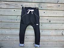 Detské oblečenie - Nohavice - pudláče, čierna jeansovina - 10761368_