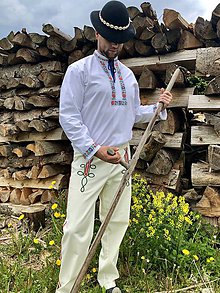 Pánske oblečenie - Pánsky folklórny komplet Alojz - 10765204_