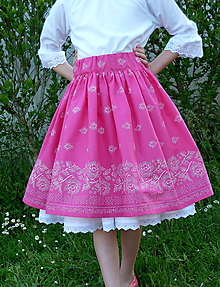 Detské oblečenie - Sukienka Bordúra Folk dievčenská ružová - 10765926_