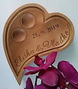 Prstene - Drevený podnos na obrúčky - 10766533_