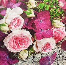 Papier - S1291 - Servítky - ruže, ružičky, roses, kvetinky, kvety - 10769367_