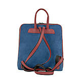 Batohy - Dámsky ruksak z talianskej prírodnej hovädzej kože, imitácia rifloviny - 10772220_