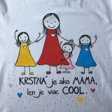 Topy, tričká, tielka - Originálne maľované tričko pre KRSTNÚ/ KRSTNÉHO so 4 postavičkami (KRSTNÁ + 3 dievčatá) - 10772787_
