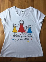 Topy, tričká, tielka - Originálne maľované tričko pre KRSTNÚ/ KRSTNÉHO so 4 postavičkami (KRSTNÁ + 3 dievčatá) - 10772789_