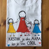 Topy, tričká, tielka - Originálne maľované tričko pre KRSTNÚ/ KRSTNÉHO so 4 postavičkami (KRSTNÁ + 3 dievčatá) - 10772791_