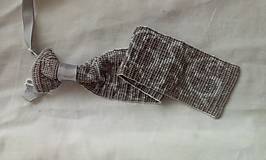 Pánske doplnky - kravata sivý ornament - 10773910_