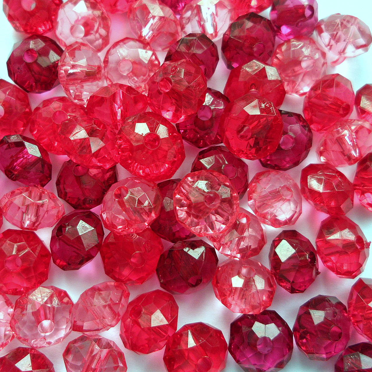 Plastové "brúsené" korálky 6x8mm-MIX-10g