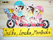 Tabuľky - Menovka - rodinka na bicykli - 10776132_