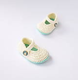 Detské topánky - papučky s námorníckym gombíkom (dievčenské) - 10775457_