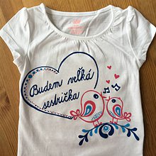 Detské oblečenie - Maľované tričko pre budúcu sestričku (Folk na bielom tričku) - 10773120_
