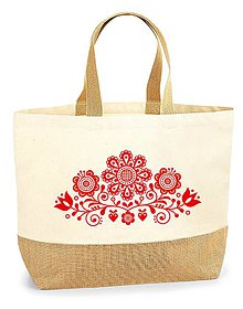 Nákupné tašky - Taška XL Kvety ľudový motív 03 - 10778606_