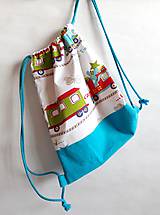 Detské tašky - Vrecúško na prezuvky - vak- ruksak- pre deti (Tyrkysová) - 10778723_
