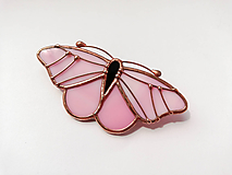 Brošne - Motýlia brošňa (Ružová) - 10779096_
