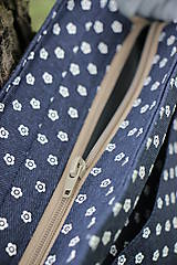 Nákupné tašky - Taška drobné kytičky na modré 4. - 10778325_