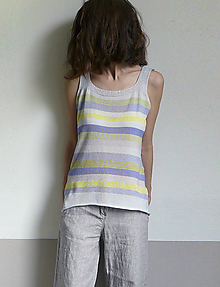 Topy, tričká, tielka - tielko pásikové pastelové - 10779141_