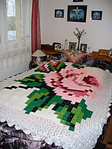 Úžitkový textil - Vôňa ruže, posteľný prehoz - deka - 10781039_