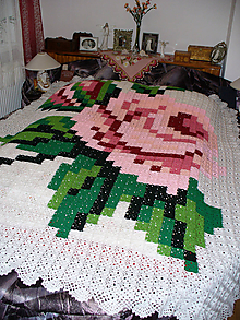 Úžitkový textil - Vôňa ruže, posteľný prehoz - deka - 10781040_
