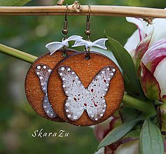 Náušnice - Motýle natur - 10783607_
