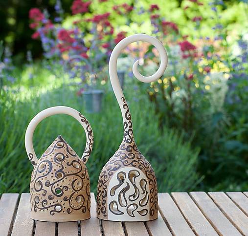 Svietidlá - svietniky s ornamentami (32 cm) - 10782677_