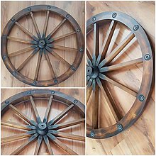 Dekorácie - Drevene koleso voza ako dekoracia 71cm - 10785556_