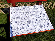 Úžitkový textil - Sedáky, podsedáky (Tmavo-modrá bodkovaná 55x45 cm) - 10785536_