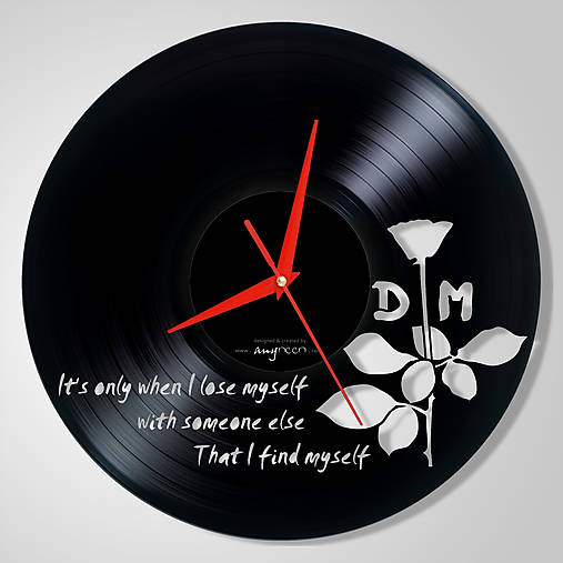 Depeche Mode / white ROSE - vinylové hodiny (vinyl clocks)