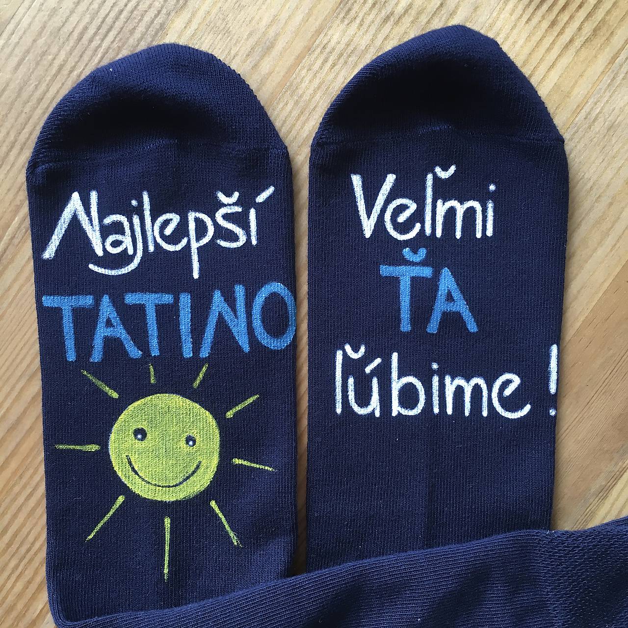 Maľované ponožky pre najlepšieho ocka / tata / tatina / ocinka (Na tmavomodrých)