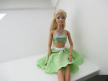 Sukne - Mini sukňa pre Barbie - kruhová (Zelená) - 10791230_
