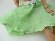 Sukne - Mini sukňa pre Barbie - kruhová (Zelená) - 10791231_