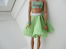 Sukne - Mini sukňa pre Barbie - kruhová (Zelená) - 10791237_