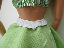 Sukne - Mini sukňa pre Barbie - kruhová (Zelená) - 10791252_