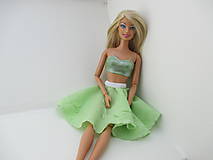 Sukne - Mini sukňa pre Barbie - kruhová (Zelená) - 10791255_