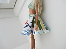 Sukne - Mini sukňa pre Barbie - kruhová (Pestrofarebná) - 10791294_