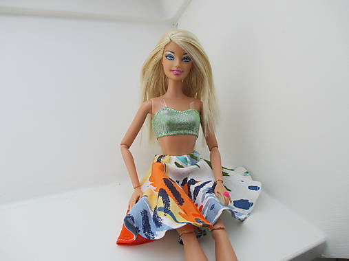 Mini sukňa pre Barbie - kruhová (Pestrofarebná)
