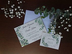 Papiernictvo - Svadobné oznámenie Greenery (Gypsomilka & Eukalyptus) (A6 - svadobné oznámenie) - 10791053_