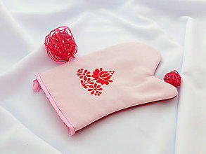Úžitkový textil - Kuchynská chňapka (rukavice) s ručnou výšivkou - 10790542_