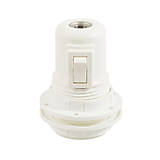 Komponenty - Termoplastová E27 objímka s vypínačom a krúžkami pre tienidlo v bielej farbe - 10792272_