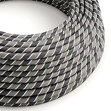 Iný materiál - Textilný kábel HD Vertigo – biela/šedá, 2 x 0.75mm, 1 meter - 10792421_