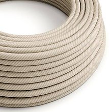 Iný materiál - Textilný kábel, bavlna+ľan, Vertigo – slamená farba, 2 x 0.75mm, 1 meter - 10792435_