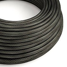 Iný materiál - Textilný kábel Optical Vertigo – čierna/šedá, 2 x 0.75mm, 1 meter - 10792439_